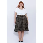 Saia Evasê Xadrez - Plus Size