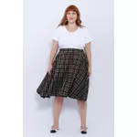 Saia Evasê Xadrez - Plus Size