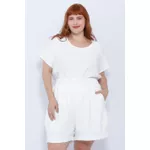 Short Viscose Off-White - Plus Size