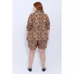 Camisa Manga Longa Viscose Estampa Onça - Plus Size