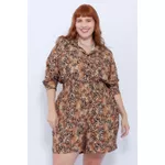 Short Viscose Estampa Onça - Plus Size