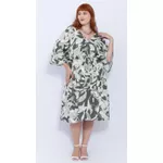 Vestido Viscose Estampa Verde Floral - Plus Size