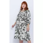 Vestido Viscose Estampa Verde Floral - Plus Size