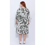 Vestido Viscose Estampa Verde Floral - Plus Size