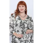 Vestido Viscose Estampa Verde Floral - Plus Size