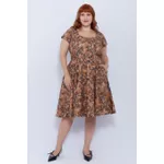 Vestido Gode Algodão Estampa Onça - Plus Size