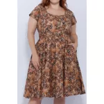 Vestido Gode Algodão Estampa Onça - Plus Size