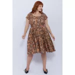 Vestido Gode Algodão Estampa Onça - Plus Size