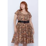Vestido Gode Algodão Estampa Onça - Plus Size