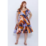 Vestido Gode Algodão Estampa Orgânica - Plus Size