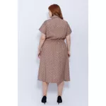 Vestido Chemise Viscose Fendi Poá - Plus Size