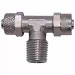 Conector Tee de Metal para Mangueira 8x6 Mm Porca Rosca Centra 1/4 Npt para Autoclave Cristofoli