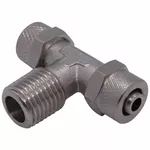 Conector Tee de Metal para Mangueira 8x6 Mm Porca Rosca Centra 1/4 Npt para Autoclave Cristofoli