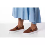 Tênis Slip On Marrom Feminino Dhaffy 