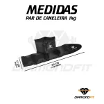Par de Caneleira Tornozeleira Peso 1Kg