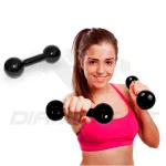 Halter De Ferro 5Kg Revestido em Borracha Para Treino Funcional Musculação Academia Fitness