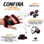 Par de Luva de Proteção Academia para Musculação Neon Treino Fitness Palma Inteira Para Cross Unissex Vermelho