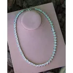 Gargantilha Luxo Riviera Corações Fecho Joia em Banho de Ródio Branco.