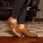 Sapato Monk Strap Ragusa Caramelo