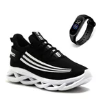 KIT Tênis Casual Esportivo Masculino Confortável + Relógio 