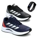 Kit 2 Pares Tênis Masculino Esportivo Para Malhar Em Nylon Ultraleve + Relógio