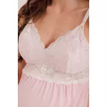 Baby Doll Gestante em Liganete Lisa com Renda Contrastando 