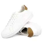 Sapato Casual Masculino de Couro Branco Torino 17006 Branco