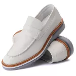 Sapato Casual Masculino Loafer Couro Maldivas Off-White 2410 Off-White