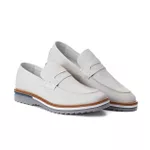 Sapato Casual Masculino Loafer Couro Maldivas Off-White 2410 Off-White