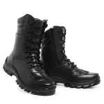 Coturno Militar Couro Bovino Bota Preto 502 Preto