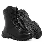 Coturno Militar Couro Bovino Bota Preto 502 Preto
