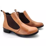 Bota Feminina Chelsea Camel Couro 2026 Camel