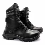 Coturno Militar Preto Operacional De Couro Bope 501 Preto Preto