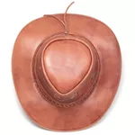 Chapéu Country de Couro Cowboy Rodeio Americano Pinhao
