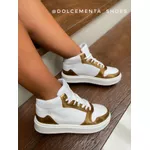 Tênis Botinha Vivi {branca e bronze} 