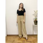 Calça Pantalona Alfaiataria - Areia