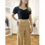 Calça Pantalona Alfaiataria - Areia