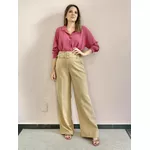 Calça Pantalona Alfaiataria - Areia