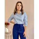 Camisa Tricoline Poá Listras