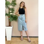 Saia Midi Jeans Fenda