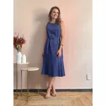 Vestido Linho Midi - Azul Jeans