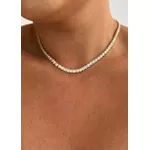 CHOKER RIVIERA GR CRISTAL BANHADA A OURO
