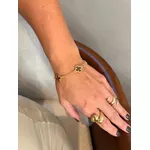 PULSEIRA TREVOS RESINADOS MARROM BANHADA A OURO
