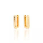 BRINCO ARGOLA RETANGULAR G BANHADO A OURO 