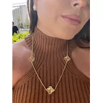 COLAR LONGO TREVO BANHADO A OURO