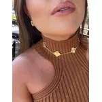 CHOKER TREVO BANHADO A OURO