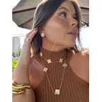 COLAR LONGO TREVO BANHADO A OURO