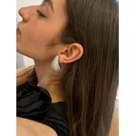 BRINCO ARGOLA GOTA MAXI CRAVEJADO BANHADO A RODIO BRANCO