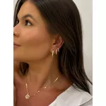 TRIO DE ARGOLAS V CRAVEJADAS BANHADO A OURO