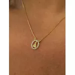 COLAR MEDALHA NOSSA SENHORA CRAVEJADA BANHADO A OURO